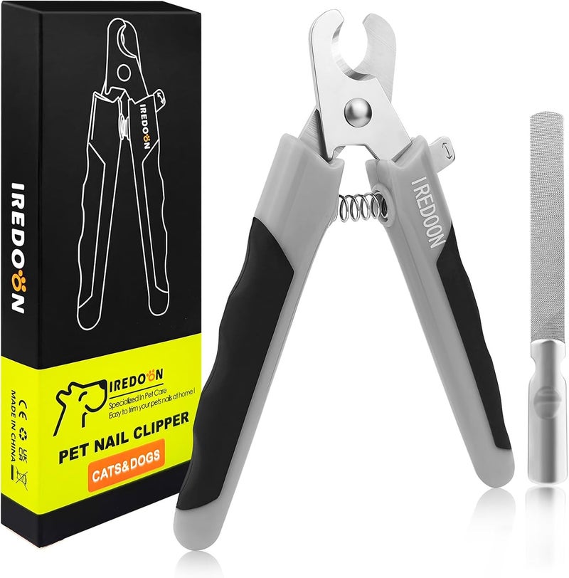 IREDOON Dog Nail Clippers and Trimmers with Nail File, Ultra-Sharp 4CR13 Stainless Steel Blades Pet Grooming Nail Clippers for Small Medium-Large Breeds - Image 1